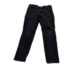 GAP Washed Out Black Ankle Cropped Jeans with Zipper Fly and Belt Loops